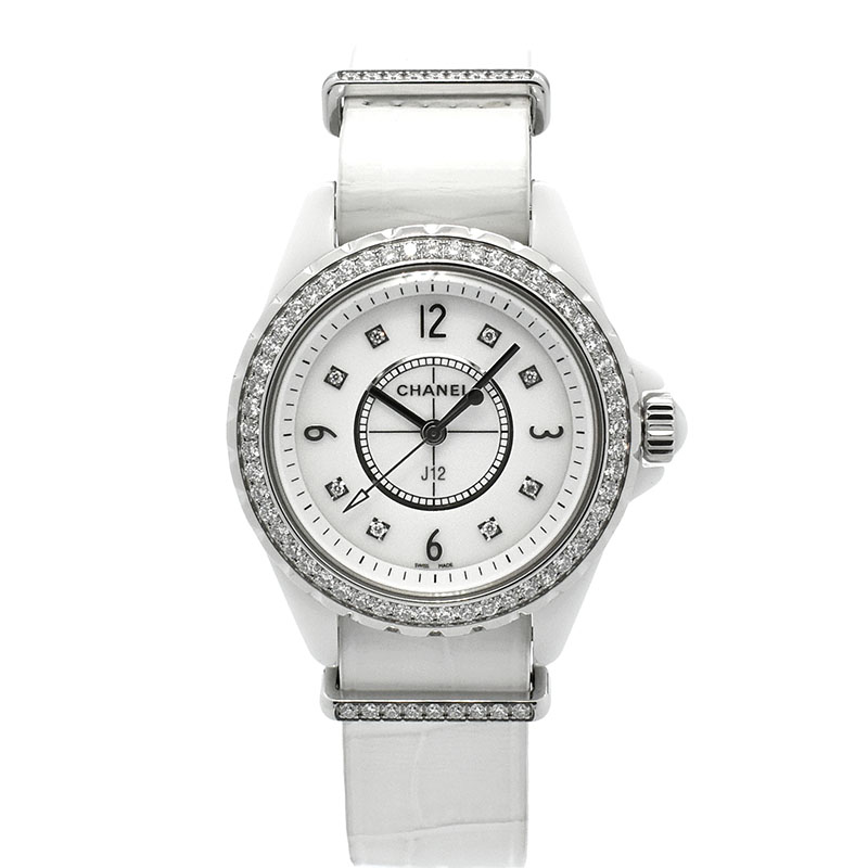 シャネル　CHANEL　J12 G.10　H4190　ダイヤベゼル　33mm　クォーツ　レディース　USED　中古