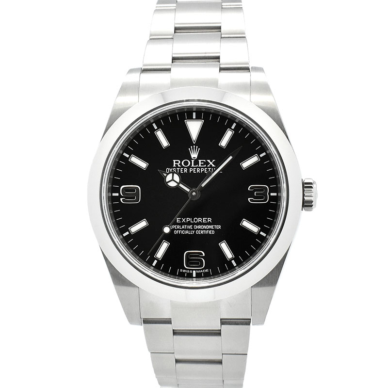 ロレックス　ROLEX　エクスプローラー1　Ref.214270　鏡面バックル　39mm　ブラックアウト　ランダム番　USED　中古
