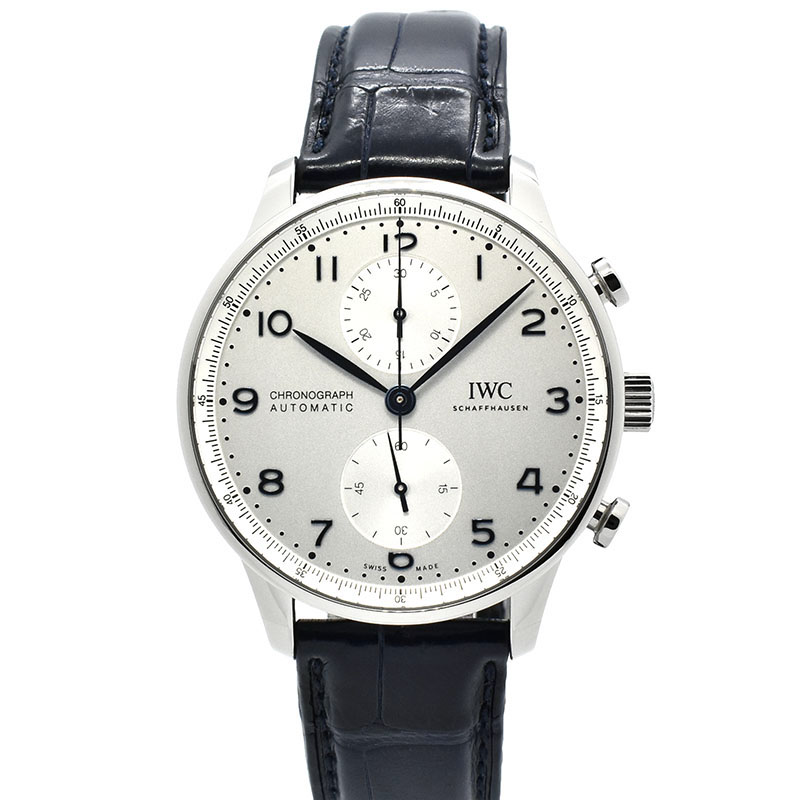 IWC　ポルトギーゼ　クロノグラフ　IW371605　シルバー　青針　41mm　USED　中古