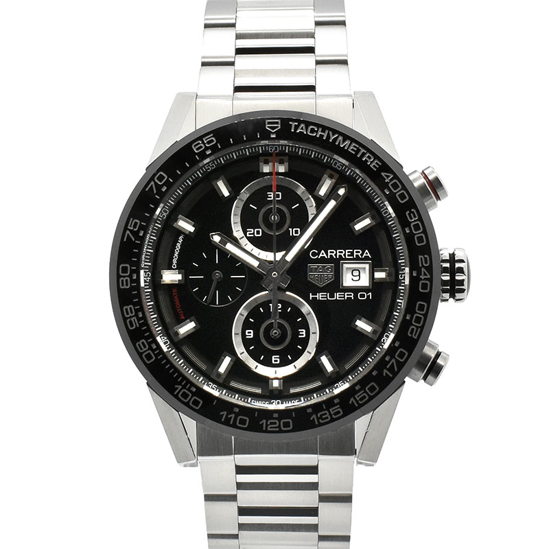タグホイヤー　TAG HEUER　カレラ クロノグラフ キャリバー ホイヤー01　CAR201Z.BA0714　ブラック　43mm　USED　中古