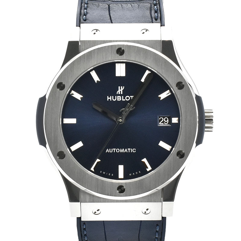 ウブロ　HUBLOT　クラシックフュージョン チタニウム　511.NX.7170.LR　ブルー　45mm　USED　中古