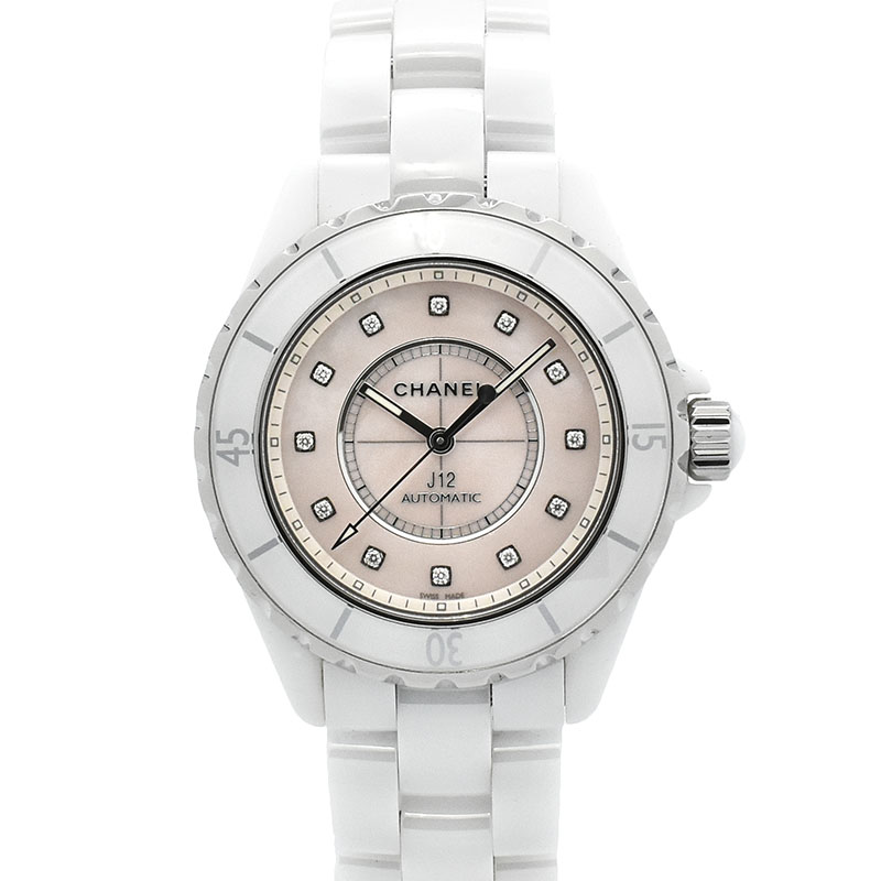 シャネル　CHANEL　J12 38 12Pダイヤ　H5514　ピンクシェル　世界1200本限定　USED　中古