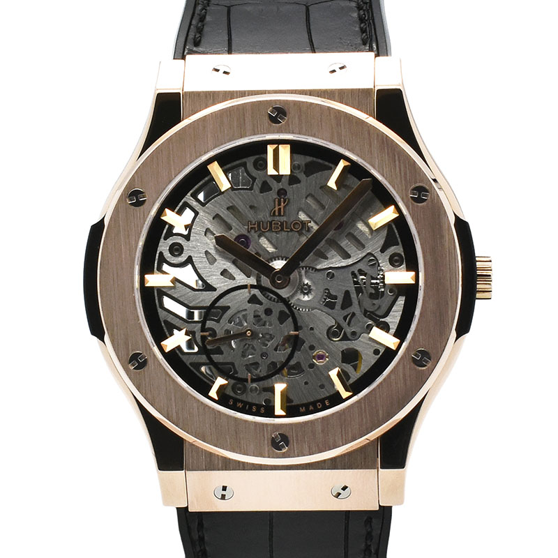 ウブロ　HUBLOT　クラシックフュージョン ウルトラスリム スケルトン　515.OX.0180.LR　45mm　USED　中古
