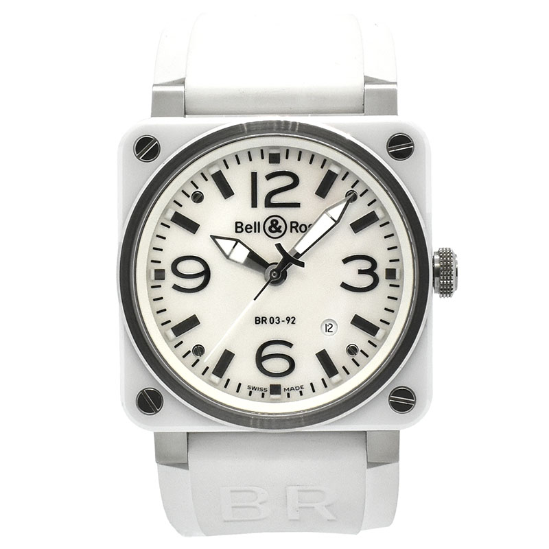 ベル＆ロス　BELL＆ROSS　BR0392-WH-C/SRB　BR03-92 セラミック　42mm　ホワイトシェル　USED　中古