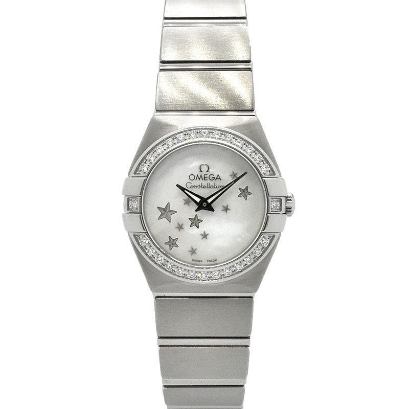 オメガ　OMEGA　コンステレーション ブラッシュ ダイヤベゼル　123.15.24.60.05.003　ホワイトシェル　24mm　USED　中古