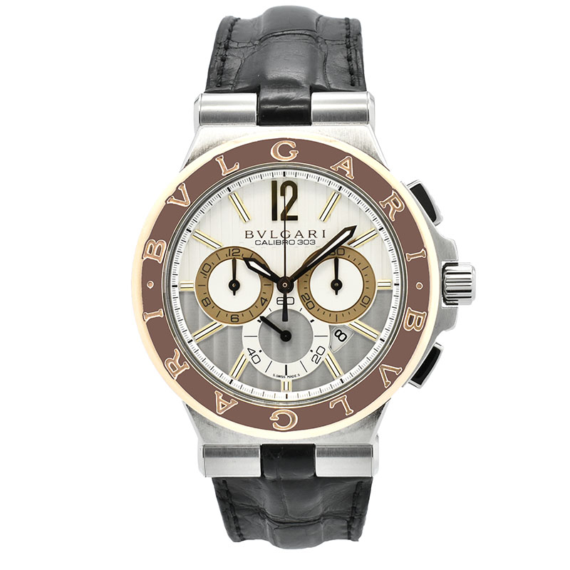 ブルガリ　BVLGARI　ディアゴノ カリブロ303 クロノグラフ　DG42C6SPGLDCH　42mm　USED　中古