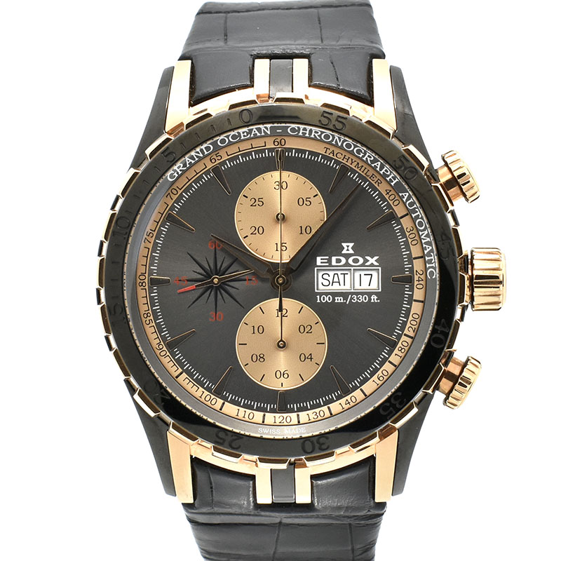 エドックス　EDOX　グランドオーシャン クロノグラフ　01121-357RN-GIR　48mm　USED　中古