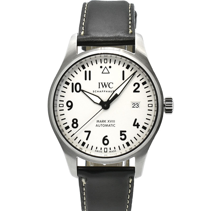 IWC　パイロットウォッチ　マーク18　IW327002　40mm　シルバー　革　USED　中古