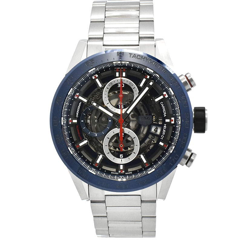 タグホイヤー　TAG HEUER　カレラ キャリバーホイヤー01　CAR201T.BA0766　43mm　ブルー　USED　中古
