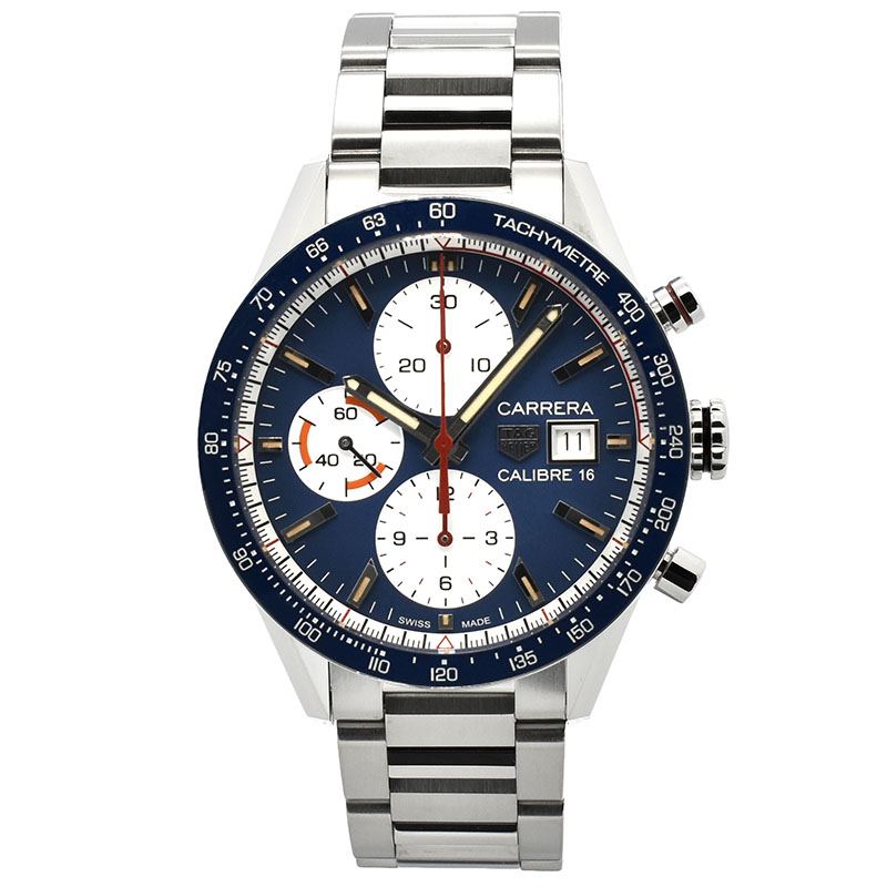 タグホイヤー　TAG HEUER　カレラクロノグラフ キャリバー16　CV201AR.BA0715　41mm　ブルー　USED　中古