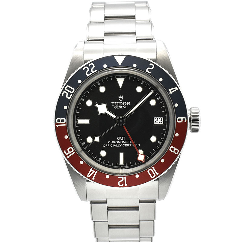 チューダー(チュードル)　TUDOR　ヘリテージ ブラックベイ GMT 青赤ベゼル　Ref.79830RB　41mm　ブラック　USED　中古