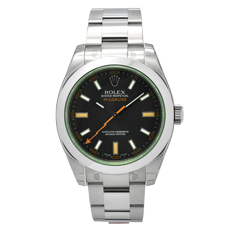 ロレックス　ROLEX　ミルガウス　Ref.116400GV　グリーンガラス　ブラック　V番　未使用品