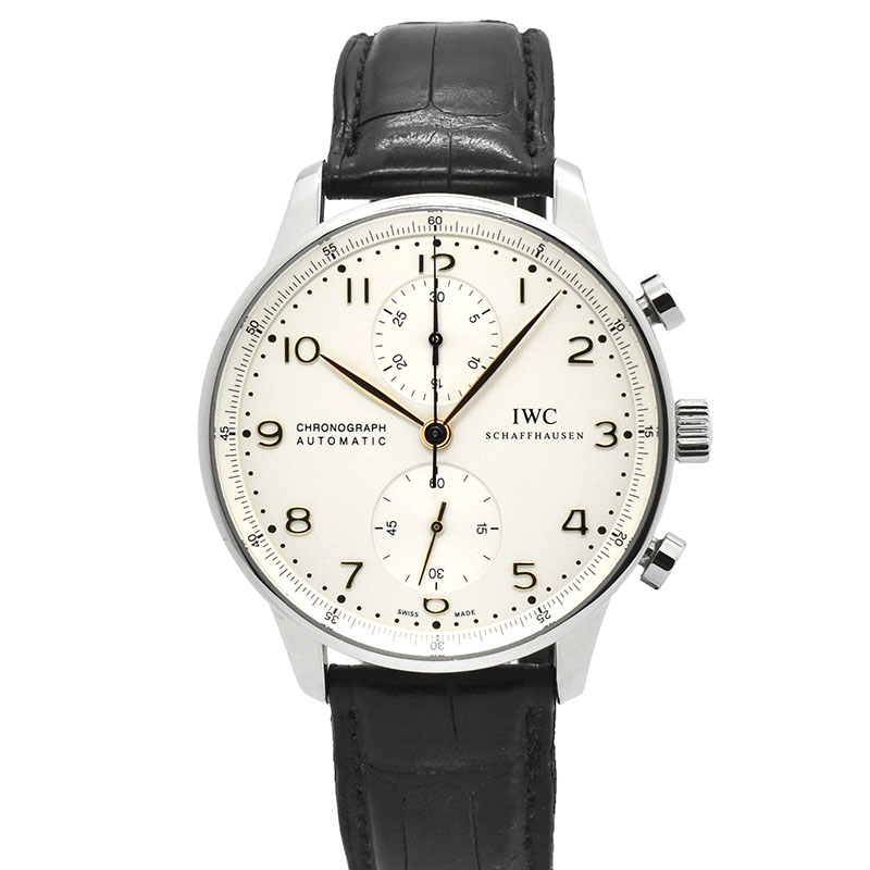 IWC　ポルトギーゼ クロノグラフ　IW371445　シルバー　金針　41mm　USED　中古