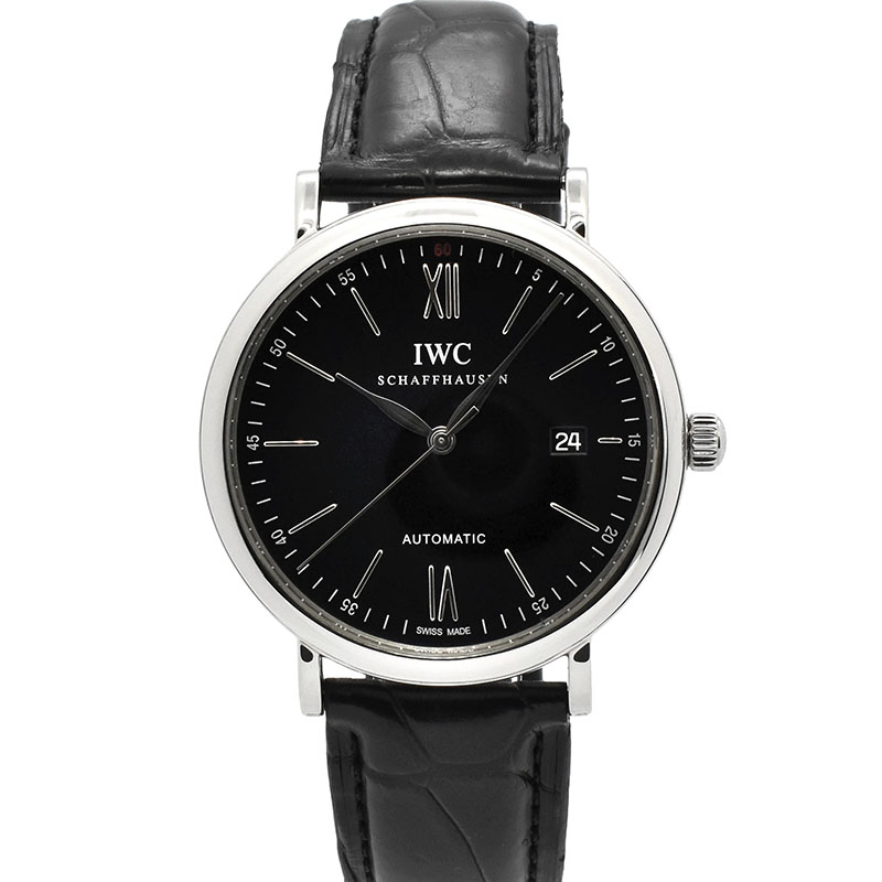 IWC　ポートフィノ　IW356502　40mm　ブラック　革ベルト　USED　中古