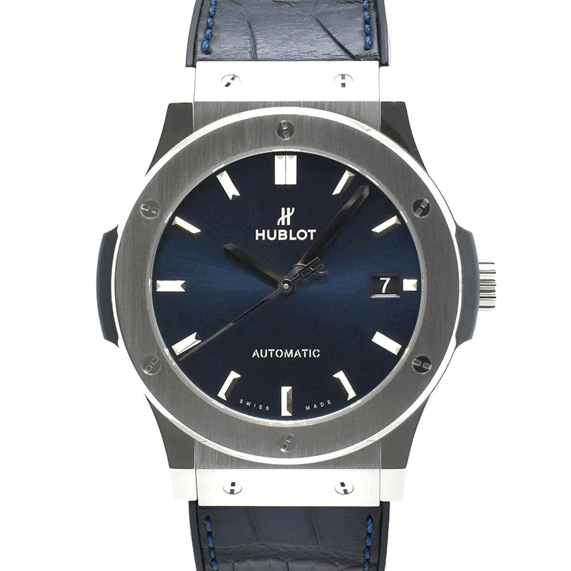 ウブロ　HUBLOT　クラシックフュージョン チタニウム　511.NX.7170.LR　ブルー　45mm　USED　中古