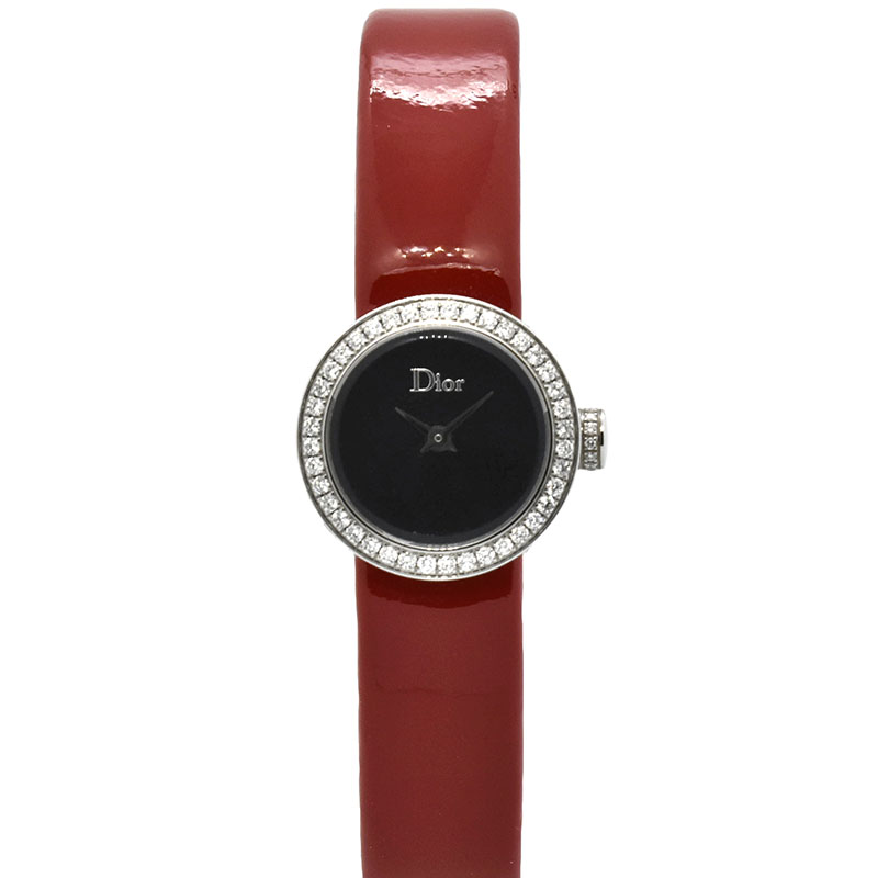 ディオール　DIOR　ラ ミニ ディ ドゥ　CD040110A018　19mm　ブラック　ダイヤベゼル　SS　USED　中古