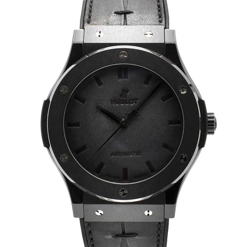 ウブロ　HUBLOT　クラシックフュージョン ベルルッティ オールブラック　511.CM.0500.VR.BER16　世界500本限定　セラミック　ヴェネチアレザー　45mm　USED　中古