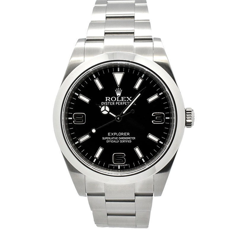 ロレックス　ROLEX　エクスプローラー1　Ref.214270　鏡面バックル　39mm　ブラックアウト　ランダム番　USED　中古