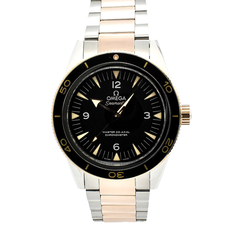 オメガ　OMEGA　シーマスター300　マスターコーアクシャル　233.20.41.21.01.001　18KRG/SS　ブラック　41mm　USED　中古