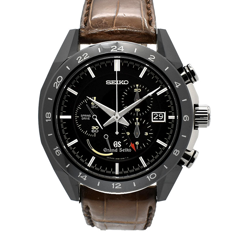 セイコー　SEIKO　グランドセイコー スプリングドライブ GMT クロノグラフ リミテッド　SBGC015　ブラック　46.4mm　世界500本限定　USED　中古