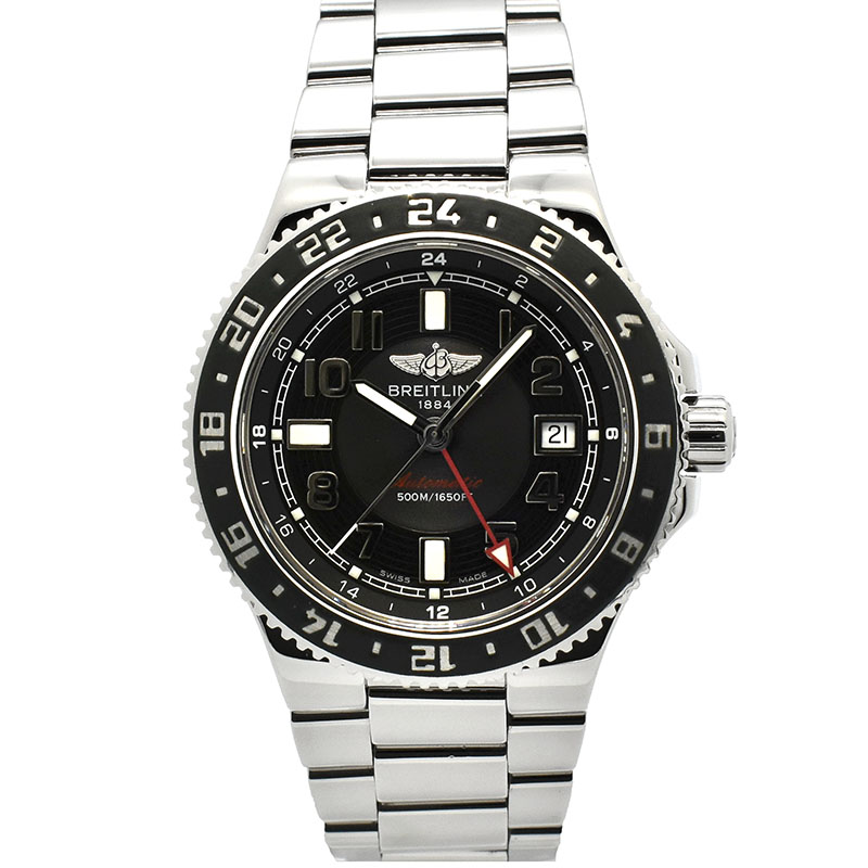 ブライトリング　BREITLING　スーパーオーシャンGMT リミテッド　A32380　グリーンベゼル　世界1000本限定　41mm　USED　中古