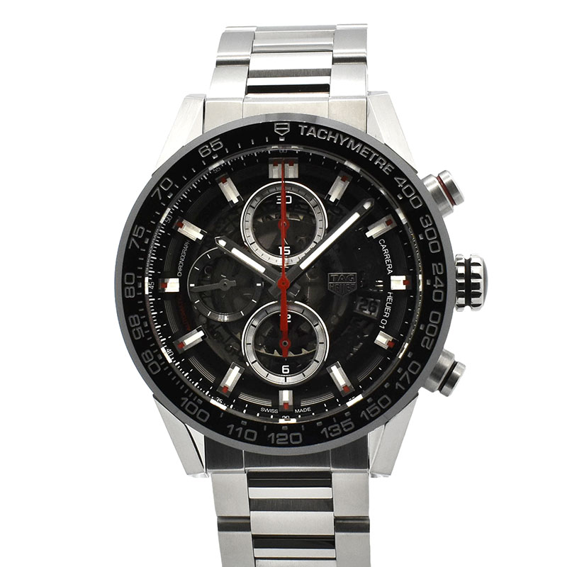 タグホイヤー　TAG HEUER　カレラ　キャリバーホイヤー01　CAR201V.BA0714　43mm　ブラック　USED　中古