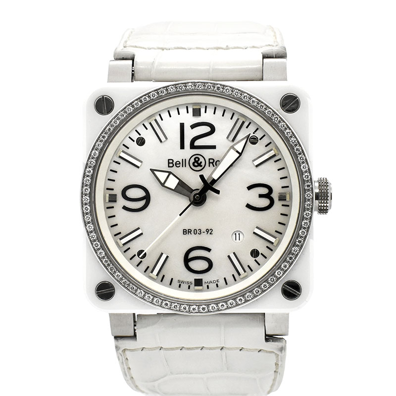 ベル＆ロス　BELL＆ROSS　BR03-92 ホワイトセラミック ダイヤベゼル　42mm　USED　中古