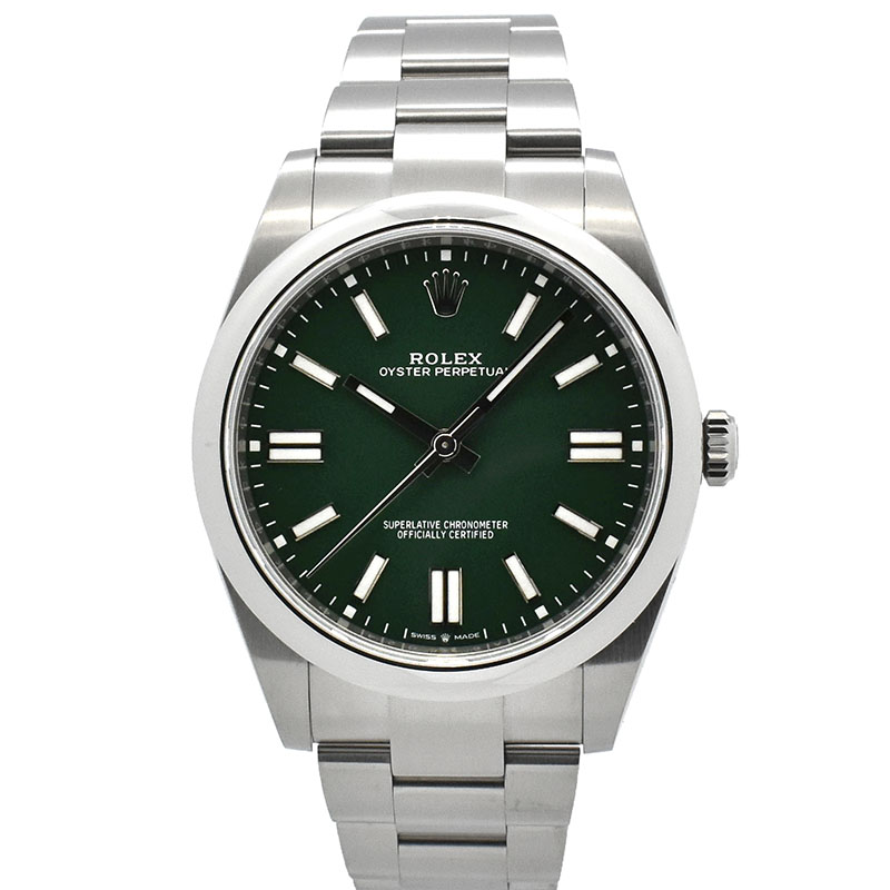 ロレックス　ROLEX　オイスターパーペチュアル 41　Ref.124300　グリーン　41mm　USED　中古