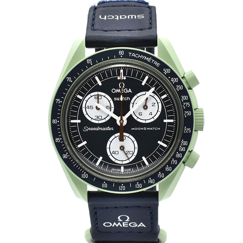 オメガ×スウォッチ　OMEGA×Swatch　ミッション オン アース　SO33G100　バイオセラミック　42mm　未使用品