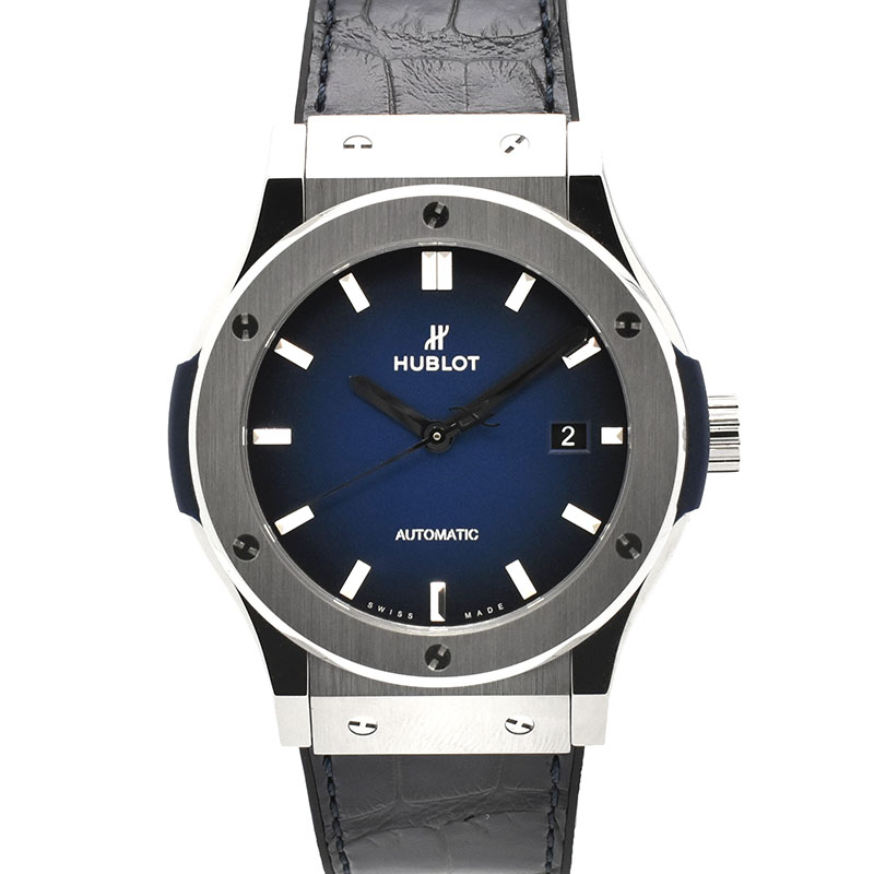 ウブロ　HUBLOT　クラシックフュージョン チタニウム ディープブルー 542.NX.6670.LR.JPN18　日本限定　42mm　USED　中古