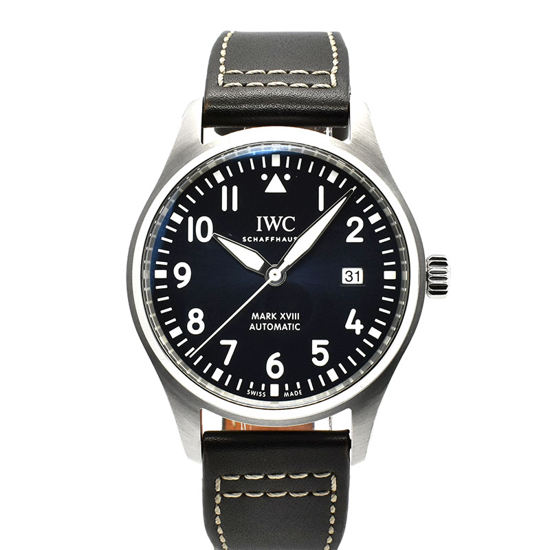 IWC　パイロットウォッチ　マーク18 プティ・プランス　IW327004　ブルー　革ベルト　40mm　USED　中古