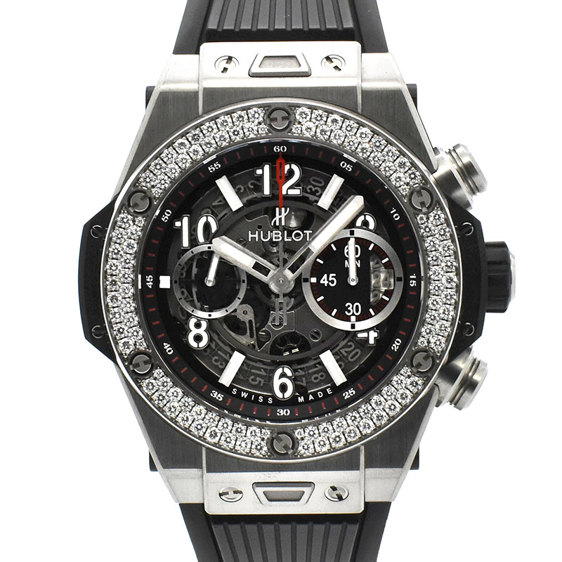 ウブロ　HUBLOT　ビッグバン ウニコ チタニウム ダイヤベゼル　411.NX.1170.RX.1104　45mm　チタン　USED　中古