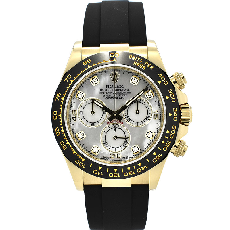 ロレックス　ROLEX　デイトナ　Ref.116518LNNG　オイスターフレックス　8Pダイヤ　ホワイトシェル　18KYG　USED　中古