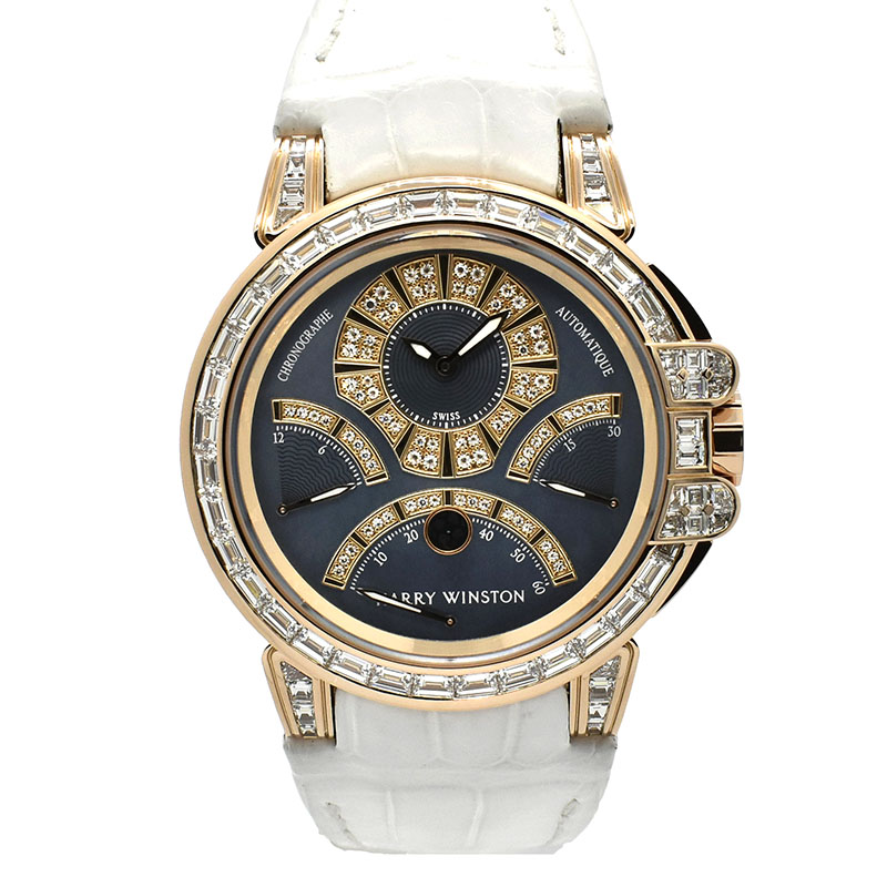 ハリーウィンストン　HARRY WINSTON　オーシャン トリプルレトログラード クロノグラフ バゲットダイヤ　OCEACT44RR006(400/MCRA44RL.M1)　44mm　18KRG　10本限定　USED　中古