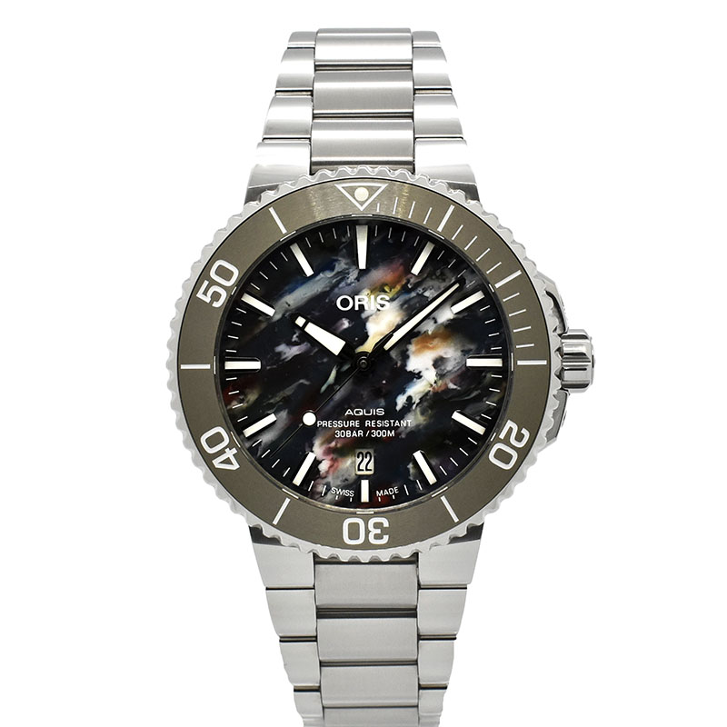 オリス　ORIS　アクイス デイト アップサイクル　733 7766 4150M　41.5mm　USED　中古