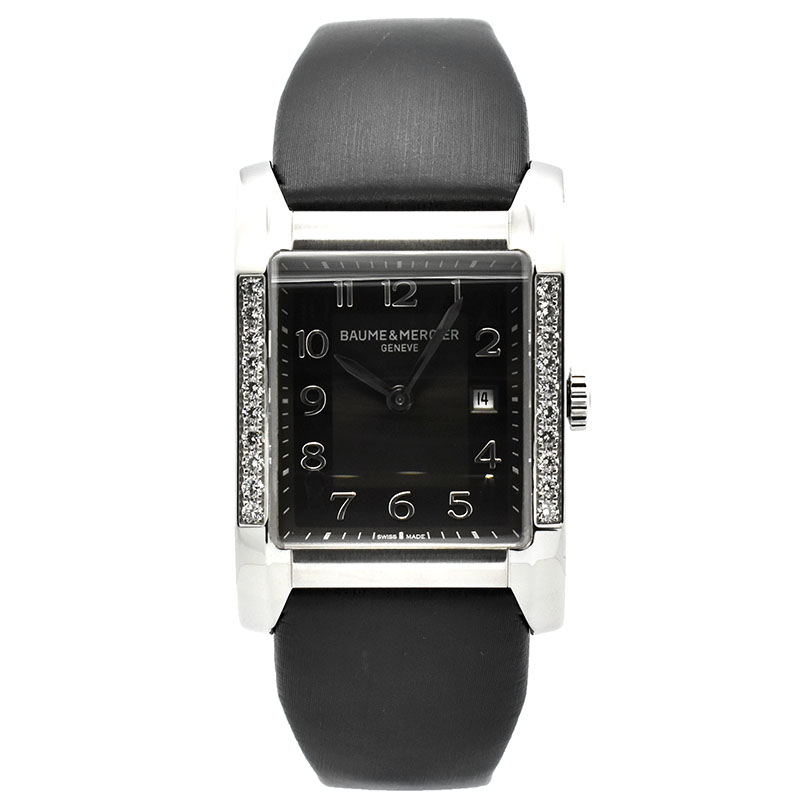ボーム＆メルシェ　BAUME&MERCIER　ハンプトン ベゼルダイヤ　MOA10022　27×31mm　ブラック　クォーツ　USED　中古