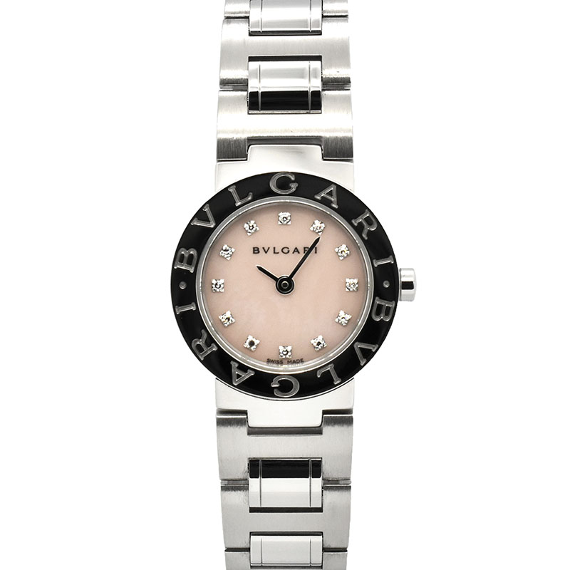 ブルガリ　BVLGARI　ブルガリブルガリ　BB23C2SSD/12　ピンクシェル/12Pダイヤ　クォーツ　23mm　USED　中古