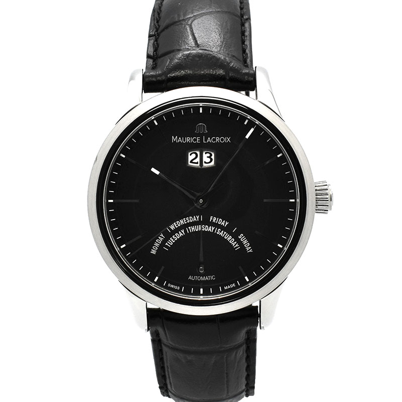 モーリスラクロア　MAURICE LACROIX　レ・クラシック デイ レトログラード　LC6358-SS001-33E　40mm　ブラック　USED　中古
