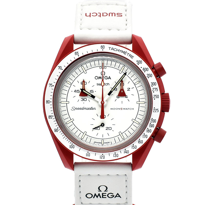 オメガ×スウォッチ　OMEGA×Swatch　ミッション トゥ マーズ 火星ミッションモデル　SO33R100　バイオセラミック　42mm　USED　中古