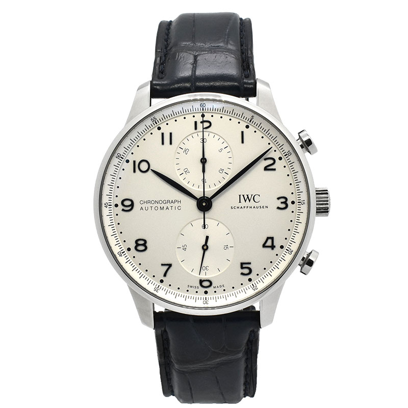 IWC　ポルトギーゼ クロノグラフ　IW371605　シルバー　青針　41mm　USED　中古