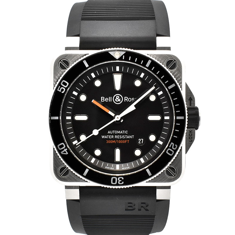 ベル＆ロス　BELL＆ROSS　BR0392-D-BL-ST/SRB　BR03-92 ダイバー ラバー　42mm　USED　中古