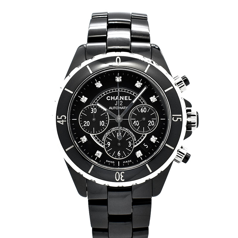 シャネル　CHANEL　J12 クロノグラフ　Ref.H2419　9Pダイヤ　41mm　USED　中古