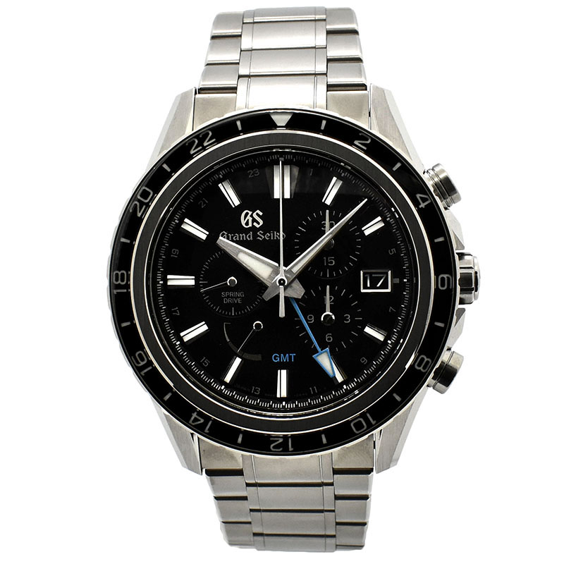 グランドセイコー GRAND SEIKO　9Rスプリングドライブ GMT クロノグラフ　SBGC251　ブラック　45.3mm　USED　中古