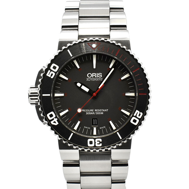 オリス　ORIS　アクイス レッド リミテッドエディション　733 7653 4183M　世界2000本限定　グレー　43mm　USED　中古