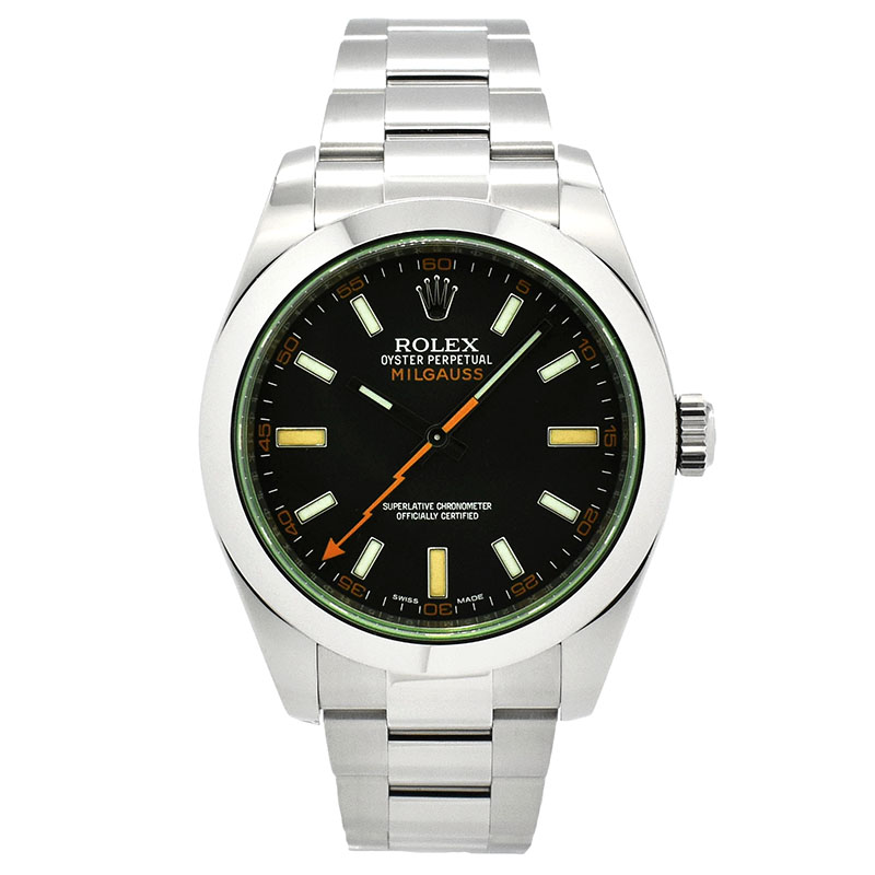 ロレックス　ROLEX　ミルガウス　116400GV　グリーンガラス　ブラック　ランダム番　USED　中古