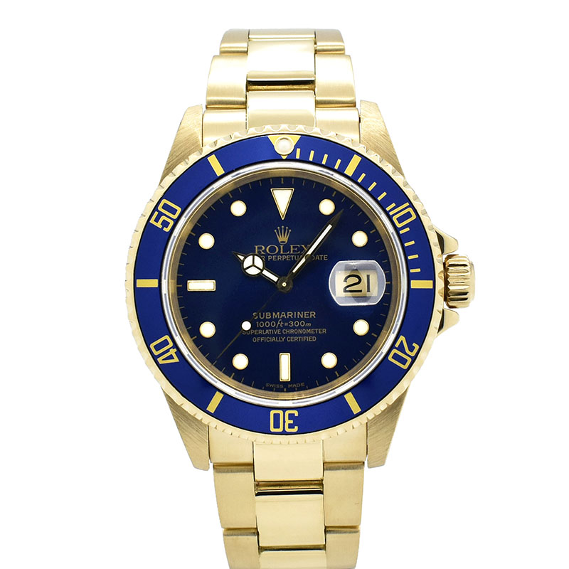 ロレックス　ROLEX　サブマリーナデイト　Ref.16618　18KYG　P番　ブルー　40mm　USED　中古