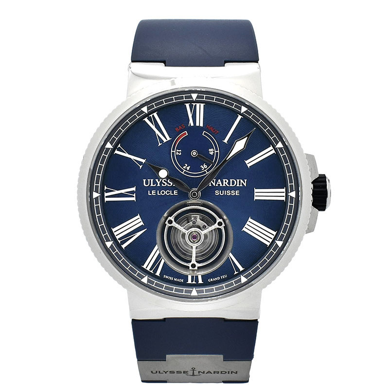 ユリスナルダン　ULYSSE NARDIN　マリーン トゥールビヨン　1283-181/E3　ブルー　43mm　USED　中古
