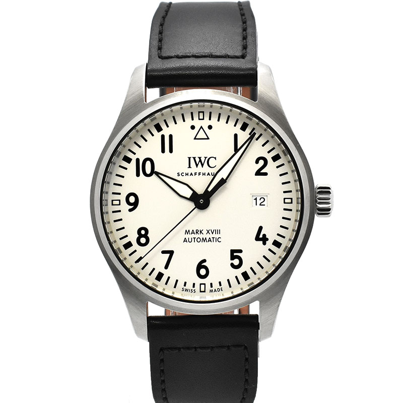 IWC　パイロットウォッチ　マーク18　IW327002　40mm　シルバー　革　USED　中古