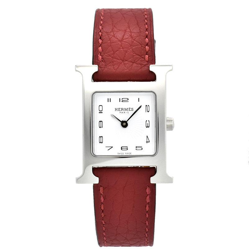エルメス　HERMES　Hウォッチ　HH1.210　クォーツ　ホワイト　SS　30×21mm　未使用品