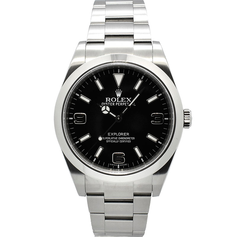ロレックス　ROLEX　エクスプローラー1　Ref.214270　鏡面バックル　39mm　ブラックアウト　ランダム番　USED　中古